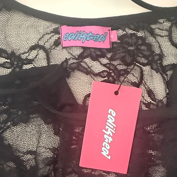 Edikted Sheer Black Lace Camisole - Picture 4 of 5